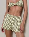 Image of Laboxe Shorts in Olive Gingham