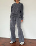 Image of Tillie Jumper in Black Wash with Off White 'MOTEL' Embroidery