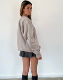 Image of Tillie Sweatshirt in Mushroom with Brown Motel Embroidery