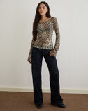 Image of Tineko Long Sleeve Top in Leopard Dance Brown