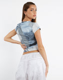 image of MOTEL X JACQUIE Tiona Top in Denim Pocket