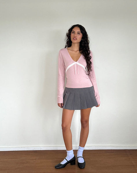 image of Tirzah Brushed Knit Top in Pink