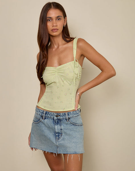 Image of Tismia Top in Fun Ditsy Floral Lime