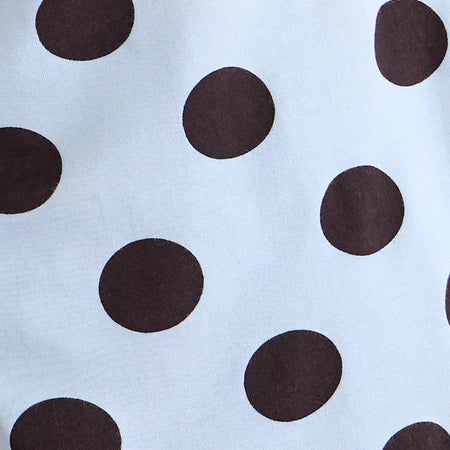 Tokiwa Asymmetric Shoulder Tee in Big Polka Blue Brown