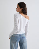 Image of Tole Asymmetric Button Up Top in Tissue Jersey Ivory