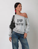 Image of Toria Sweatshirt in Grey Marl with I Love WFH Graphic