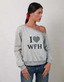 Image of Toria Sweatshirt in Grey Marl with I Love WFH Graphic