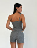 Image of Ghibli Shorts in Crinkle Check Black Grey