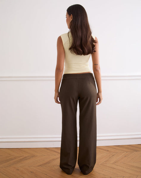 Image of Tova Tie Tailoring Trousers in Chocolate