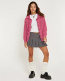 image of Triny Cardi in Cable Knit Pink