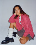 image of Triny Cardi in Cable Knit Pink