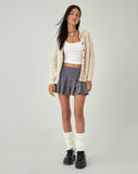 image of MOTEL X JACQUIE Triny Cardigan in Cable Knit Oatmeal