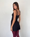 Image of Trisha Mini Dress in Polka Black Flock