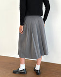 Image of Trisma Pleated Midi Skirt in Charcoal Grey