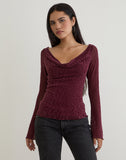 Image of Trivedi Long Sleeve Top in Flock Mini Leopard Plum