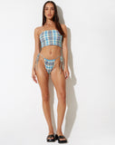 image of Leyna Bikini Bottom in Green Colour Plaid