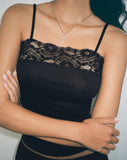 Image of Tucci Vest Top in Slinky Lace Black