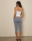 Image of Tuka Capri Trousers in Seersucker Gingham Navy