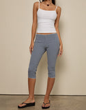 Image of Tuka Capri Trousers in Seersucker Gingham Navy