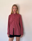 Image of Turner Oversized Shirt in Maroon Stripe