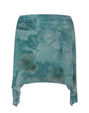 image of Tyler Mini Skirt in Watercolour Floral Blue