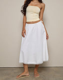 image of Taka Midi Skirt in Poplin White