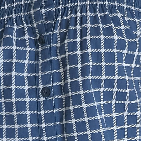 Ulsan Fitted Shirt in Navy Tartan Poplin