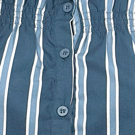 Ulsan Fitted Shirt in Poplin Formal Stripe Navy