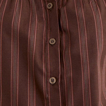 Ulsan Shirt in Poplin Stripe Brown