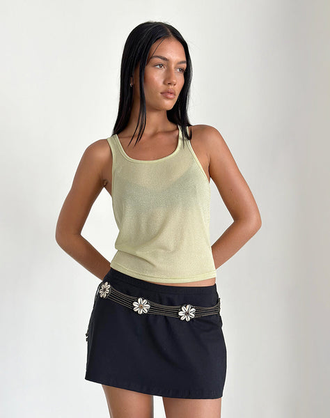 Image of Umika Vest Top in Yellow Shimmer