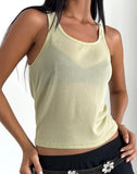 Image of Umika Vest Top in Yellow Shimmer