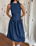 image of Uretta Maxi Dress in Denim Indigo