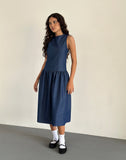 image of Uretta Maxi Dress in Denim Indigo