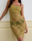 Image of Urian Dress in Eyelash Lace Chartreuse