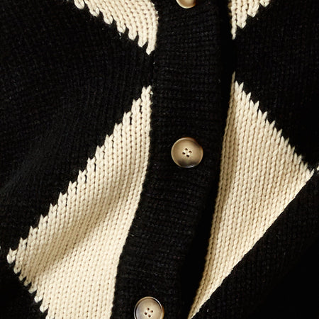 Uriela Cardigan in Harlequin Black and Off White