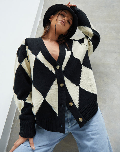 Image of Uriela Cardi in Harlequin Black and Off White