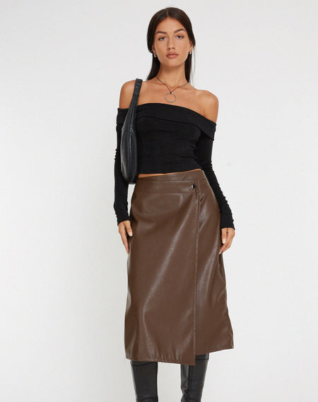 Eldonia Midi Skirt in Basic Polka Brown