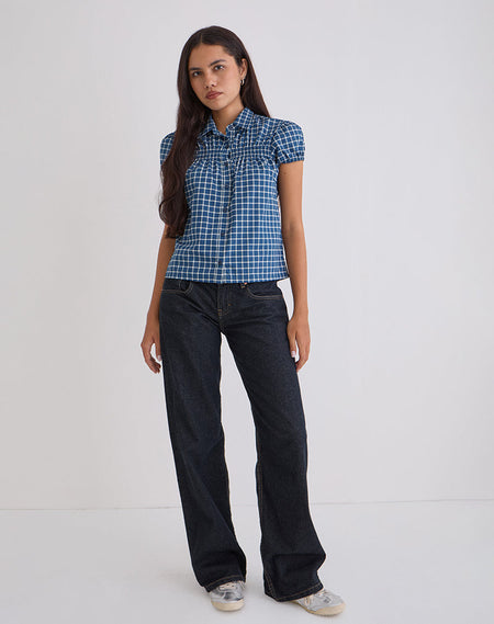 Ulsan Fitted Shirt in Poplin Formal Stripe Navy