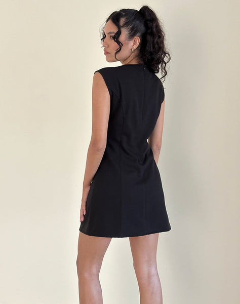 Image of Vadanni Bow Front Mini Dress in Black