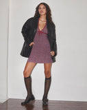 Image of Vaiso Mini Dress in Flowing Rose Deep Purple