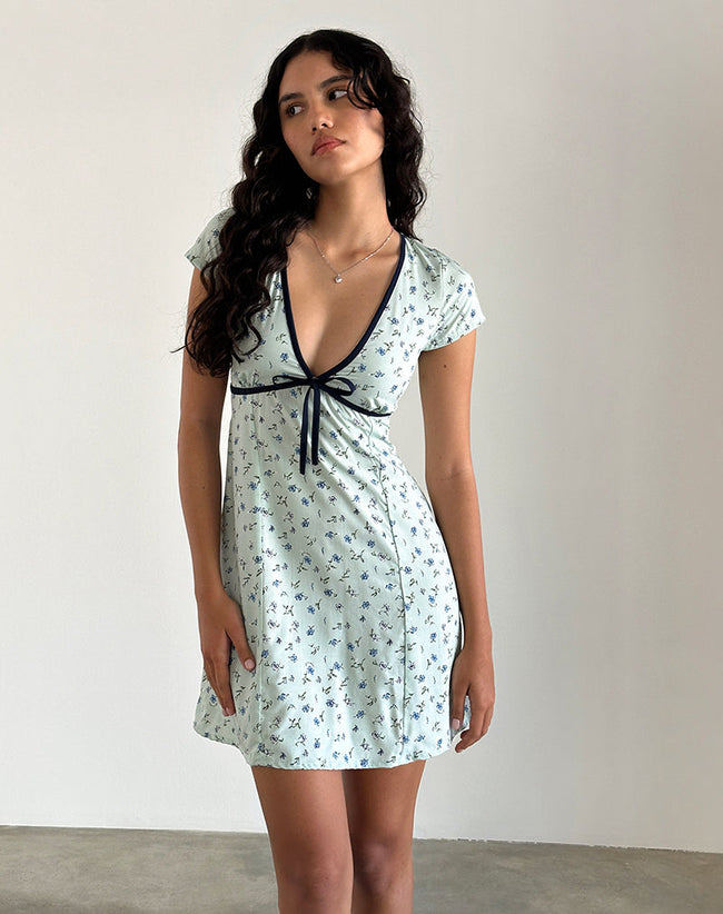 Image of Vaiso Mini Dress in Pretty Petal Green