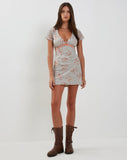 image of Vania Mini Dress in Ditsy Rose Cluster