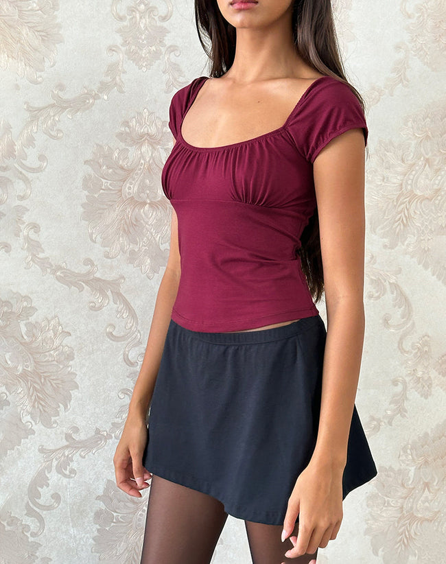 Image of Vardah Top in Burgundy Jersey