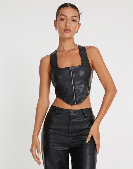 Yahia Corset Top in Black