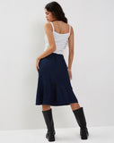 Image of Eames Midi Skirt in Denim Indigo Blue