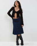 Image of Eames Midi Skirt in Denim Indigo Blue