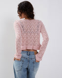 Image of Vella Cardigan in Knitted Pink