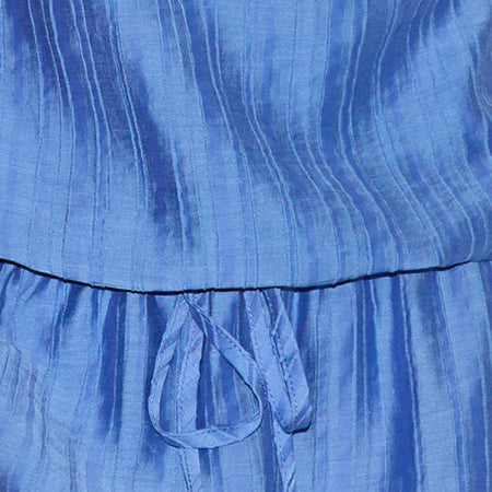 Veloria Halterneck Mini Dress in Blue Chiffon Painted Stripe