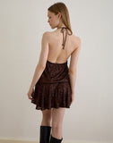 Image of Veloria Mini Dress in Drape Sequin Brown