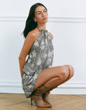 Image of Veloria Mini Dress in Blurred Floral Grey